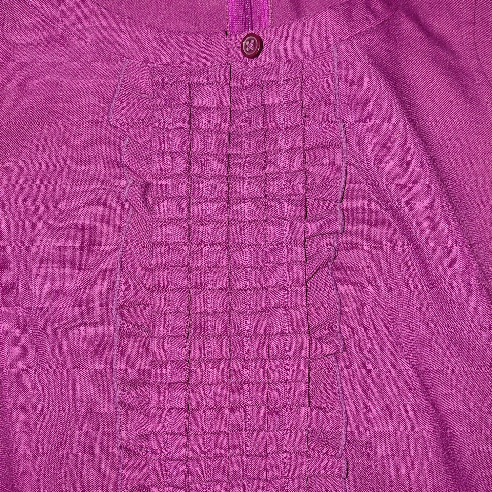 💖 Banana Republic Raspberry Ruffle Front Sheath Dress - Size 8 💖 - Picture 12 of 16